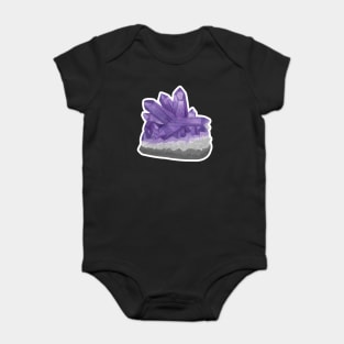 Purple Amethyst Birthstone Raw Crystal Baby Bodysuit